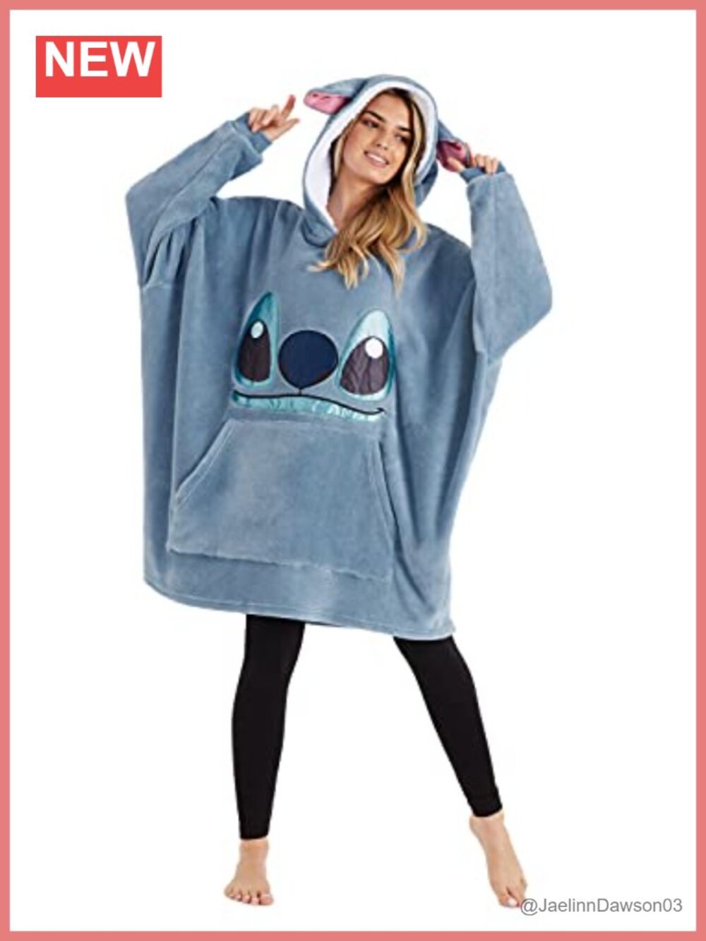 Oversized Fleece Hoodie Blanket Poncho with Pocket Sherpa Lined